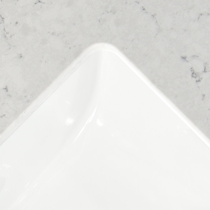 31'' Morning Frost Quartz Vanity Top with Vitreous China Sink