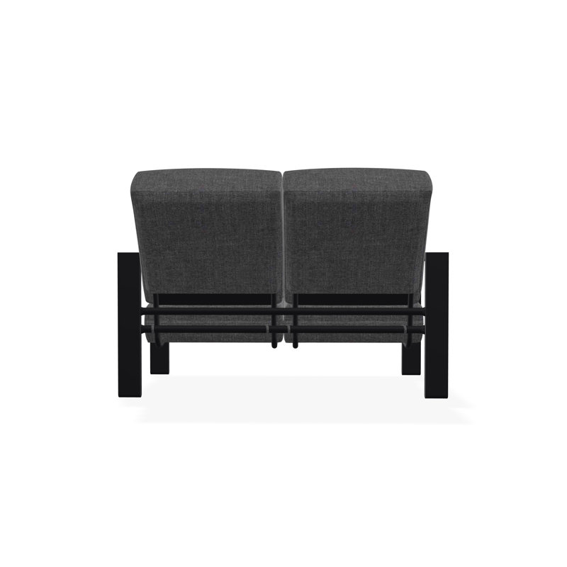 Causeuse Larssen, Tissage uni ardoise coulée Sunbrella®, Noir