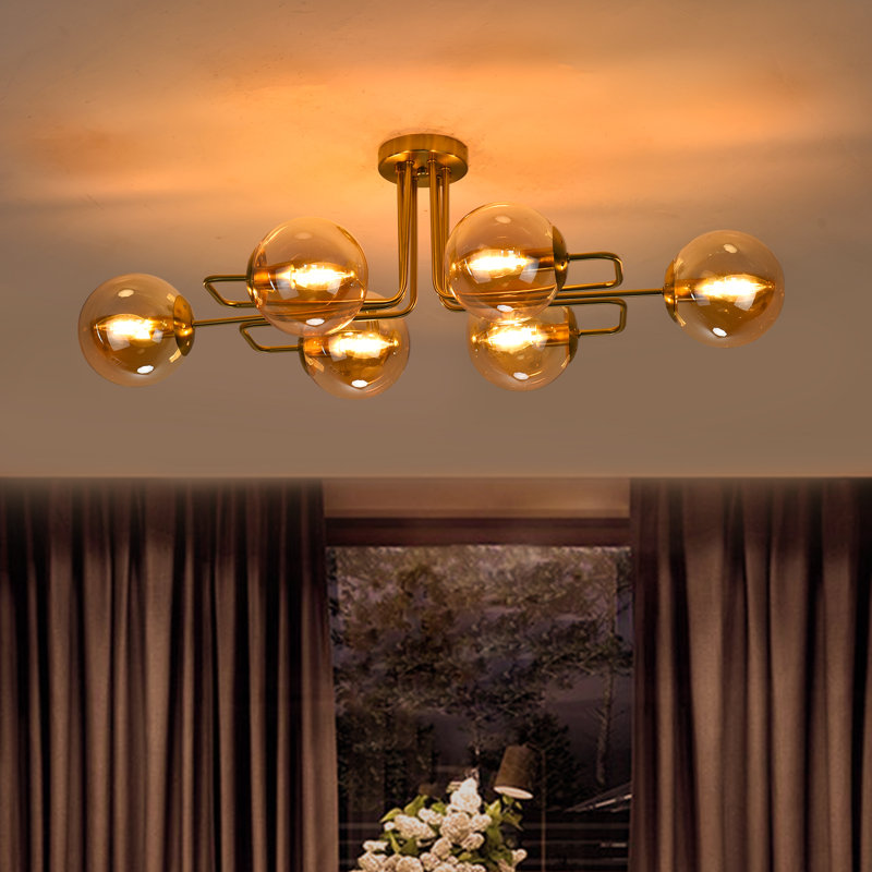 Mercer41 Sputnik Modern Linear Semi Flush Mount & Reviews | Wayfair