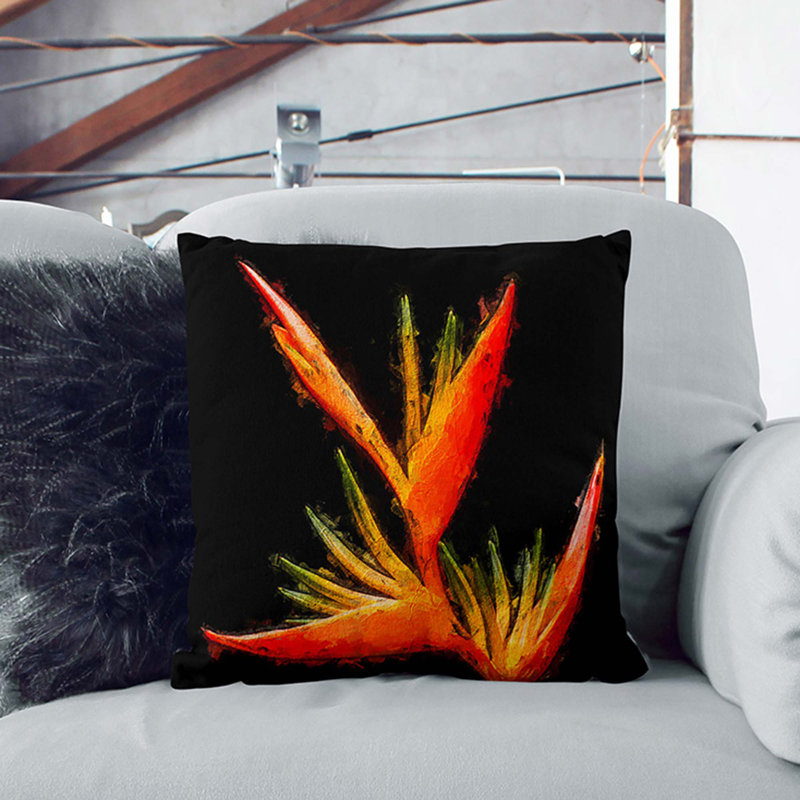 Floral Square Cushion, 55cm H x 55cm W x 20cm D, White