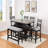 1Pc Transitional Finish Fabric Upholstered Counter-Height Dining Bench-546617863-546617865