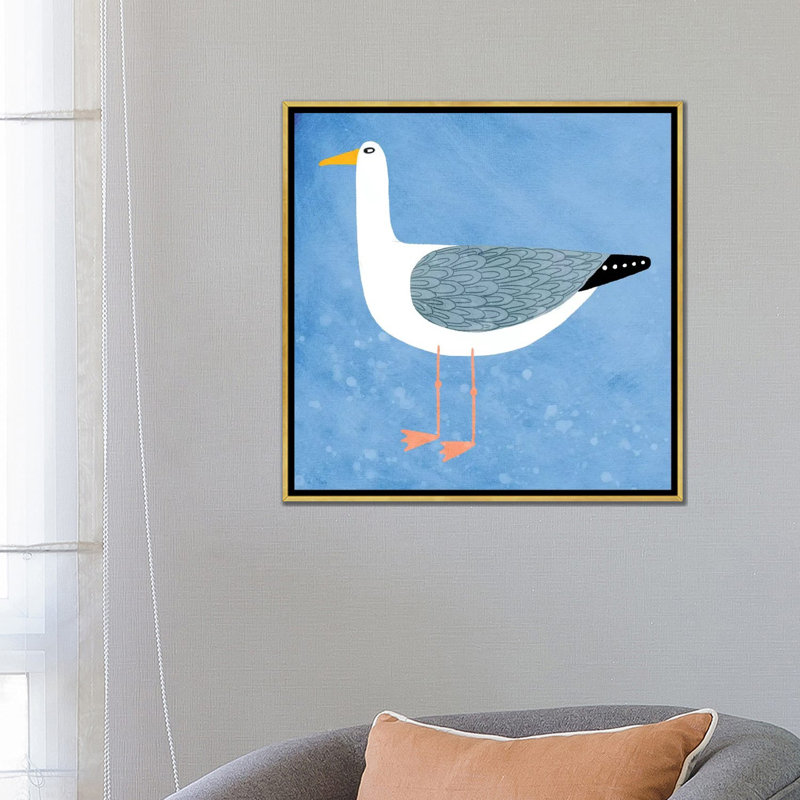 « Seagull » par Nic squirrell-impression, H 26 po x l 26 po x P 1,5 po, Pas de tapis, Toile encadrée d'or