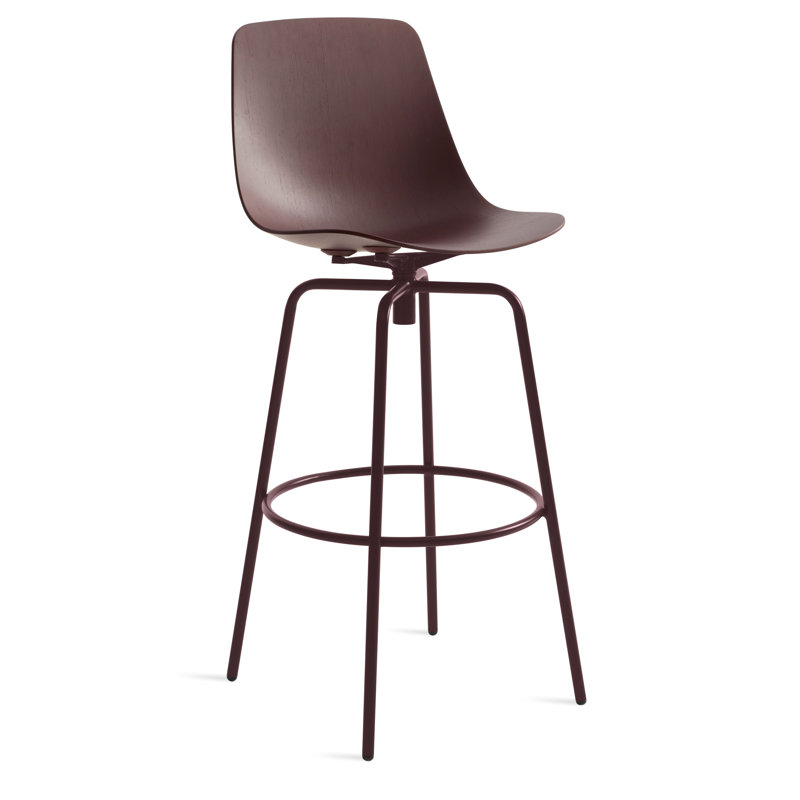 Tabouret pivotant Clean Cut, Tabouret de bar (siège d'une hauteur de 31 po), Cuir véritable sang de bœuf