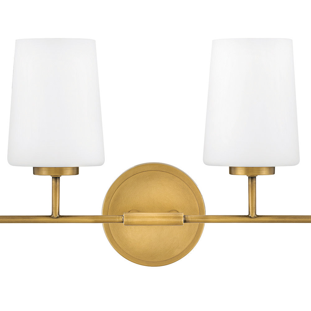 Fitz 4 Light Frosted Dimmable Vanity Light, Lacquered Brass