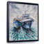 Deux bateaux de pêche avant une tempête ancrée - reproduction de cadre flottant sur toile-59624437-59624417