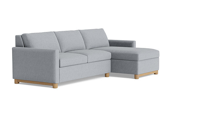 Reve Sofa with Chaise (112"), Chaise On Right, Performance Weave - Zinc