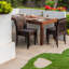 Ensemble de 4 chaises de patio empilables, en acier rotin, moderne pour patio