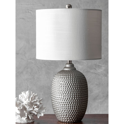 Lampe de table gris étain 21 po Bogan