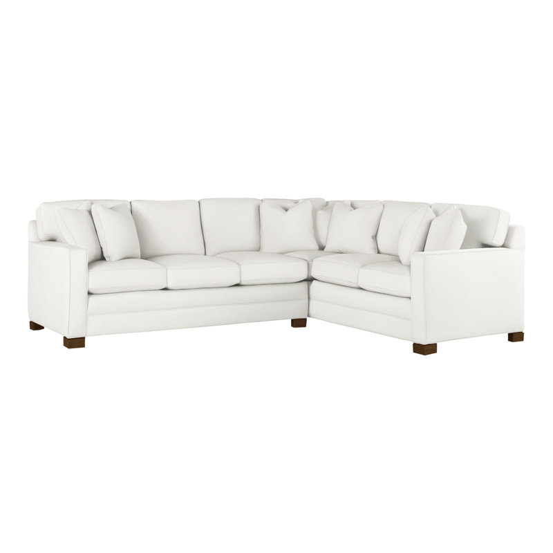 American Bungalow 2-Piece Hillcrest L-Sectional, Kennelly Snow, Havana