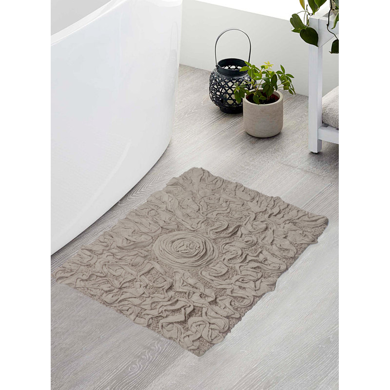 Tapis pour salle de bain en coton Skammel, Lin