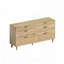 Commode 6 tiroirs en rotin avec poignée en métal-123847708