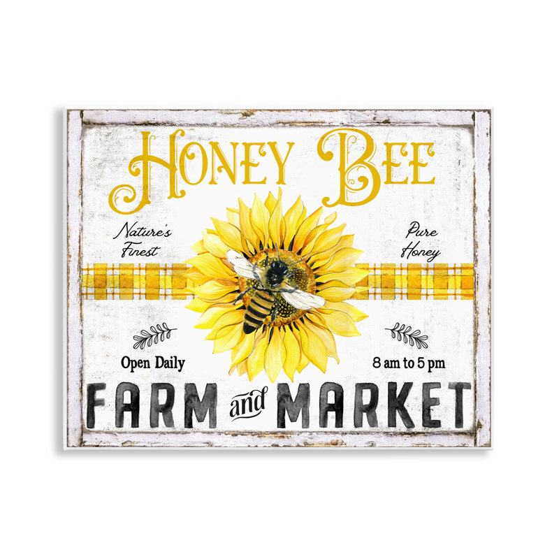  "Rustic Honey Bee & Flower", art mural par Creatif Belle
