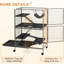 Cage pour petits animaux 50 "5 - pour furets et chinchillas avec, 4 portes, plateau de nettoyage amovible, acier, palette de couleurs grise