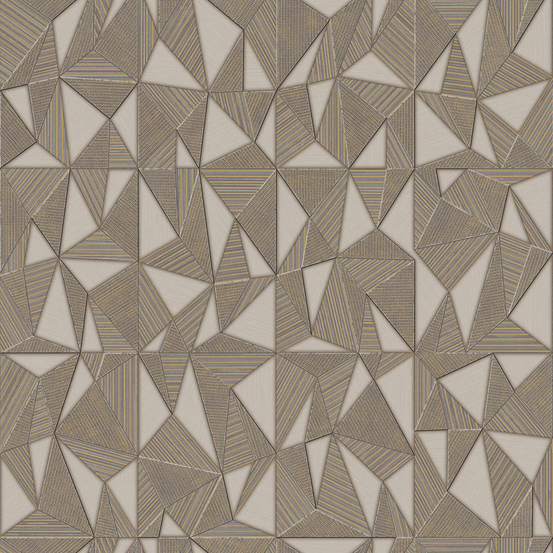 Geometric Triangle Pattern Embossed Wallpaper, Tan