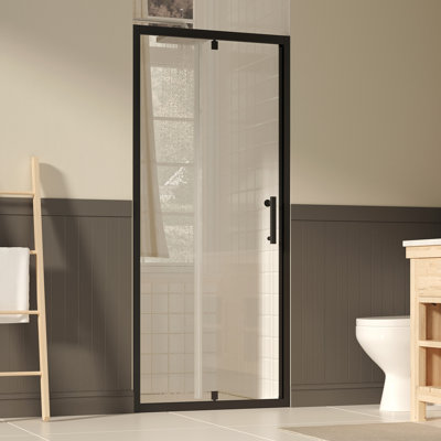 31-33-inch Matte Black Pivot Shower Door