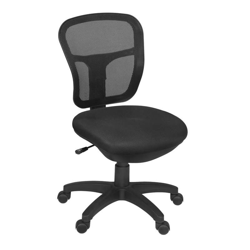 Chaise de bureau pivotante sans accoudoirs Harrison, Noir