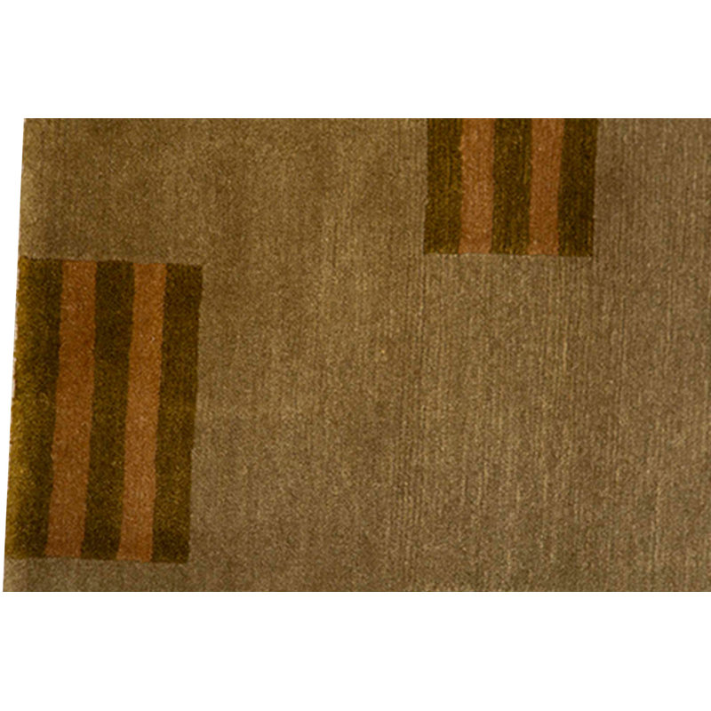 Wool Geometric Area Rug in Brown