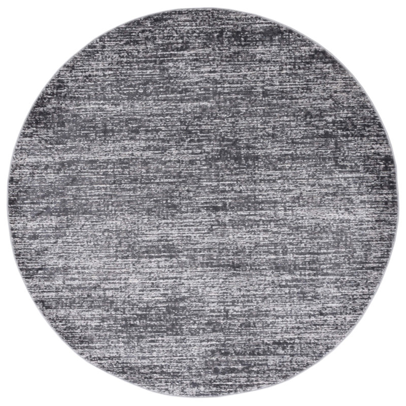 Tapis gris / gris foncé Scoria 144, Rond 6 pi 7 po