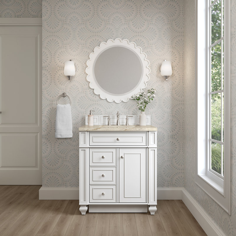 Bristol 30'' W Single Vanity, Bright White, Tajnar Eclos, 8" Widespread