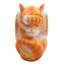 Flexible Cat In Orange Wood Sculpture