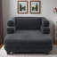 Chaise longue moderne en chenille avec assise profonde et accoudoirs superposés-1141820432