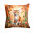 Suphalak Cat in Fall Leaves Throw Pillow-112679434
