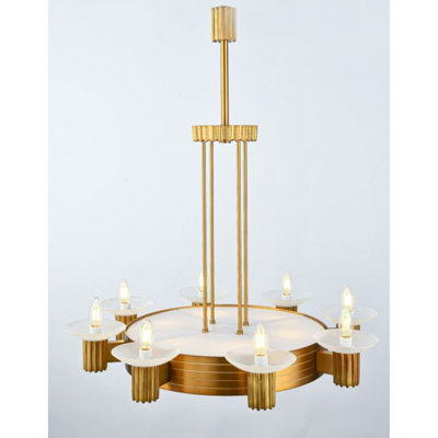 Light Unique Geometric Romano Art-Deco Chandelier