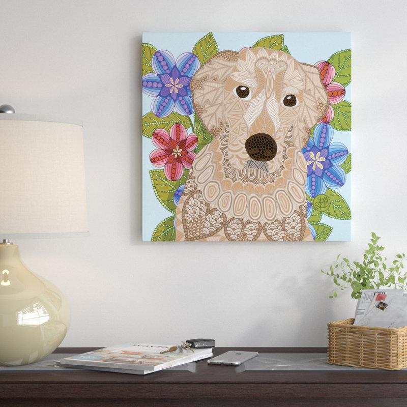 « golden retriever », impression sur toile tendue, H 26 po x l 26 po x P 1,5 po, Toile tendue