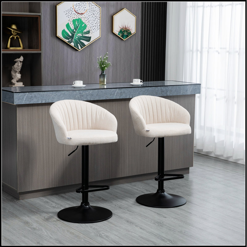 Ensemble de 2 tabourets de bar réglables réglables, tissu tactile pour plus de confort et de style