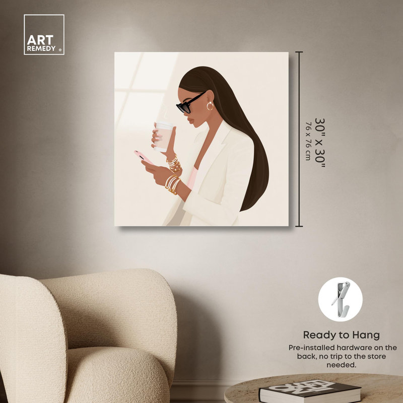 «Coffee Break», reproduction d'art à la mode par Art Remedy, H 30 po x l 30 po