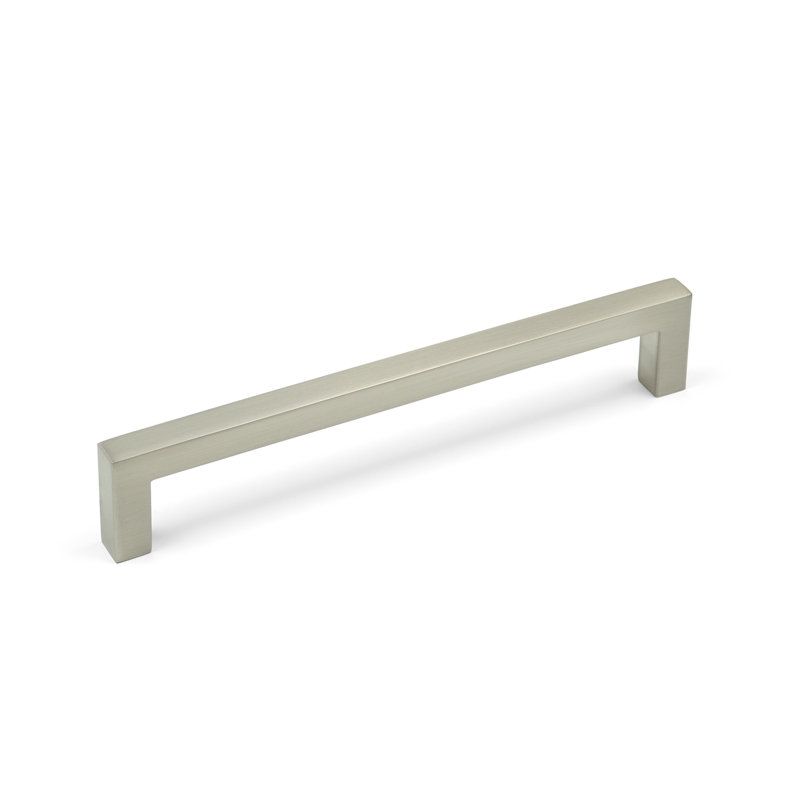 Satin Nickel Slim Square D-Bar Handles, 160mm