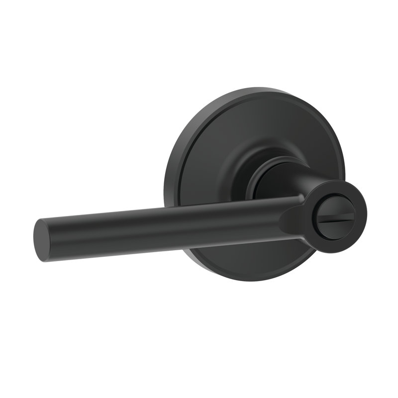J Series Broadway Lever Bed And Bath Lock, Matte Black