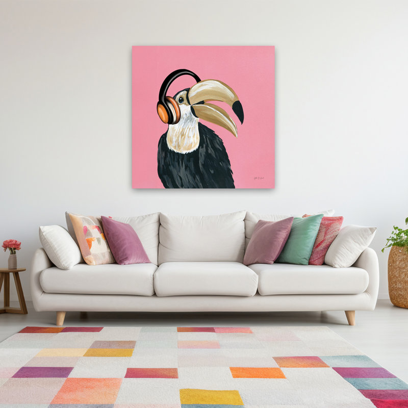 Wild I Sq, art fantaisiste tropical, H 48 po x l 48 po