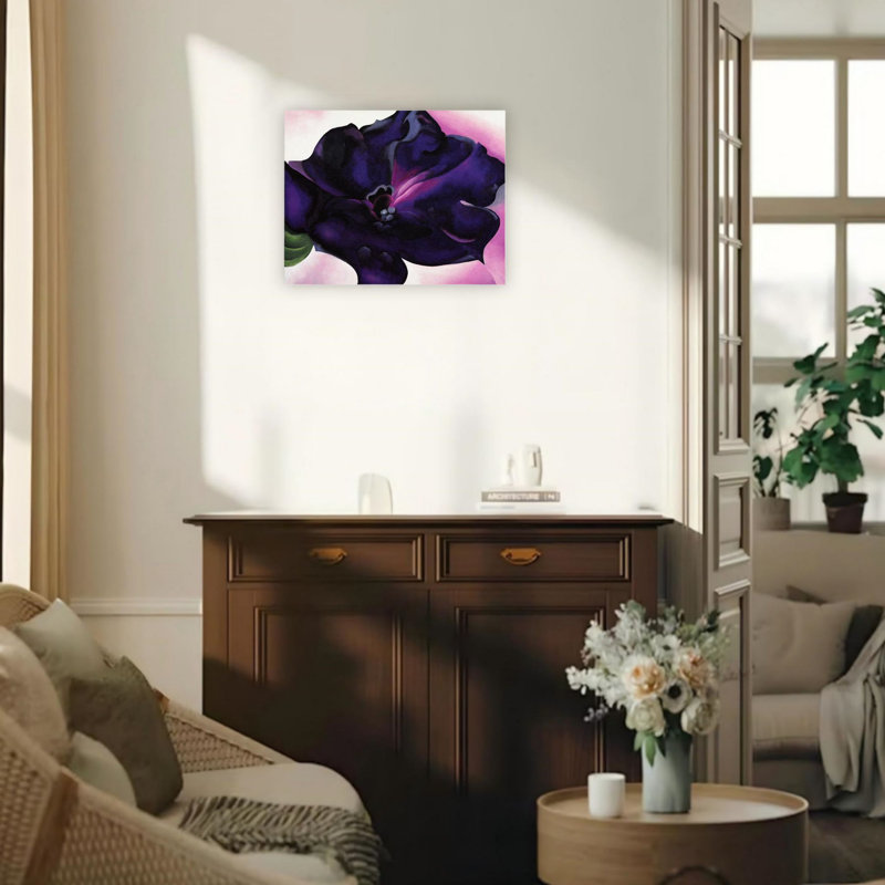 Art mural en toile noire et mauve sans cadre 24 "x 18"