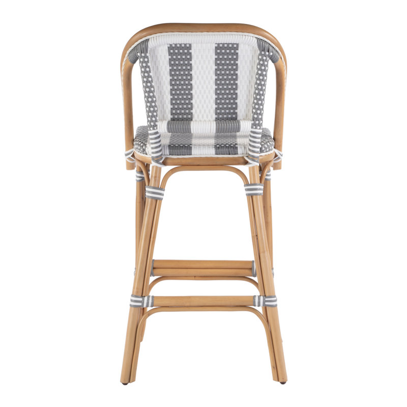 28" Bar Stool, Gray/White