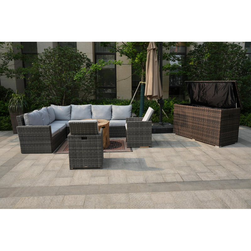 Ensemble de conversation pour 8 personnes avec coussins Charsity Wicker / Rattan