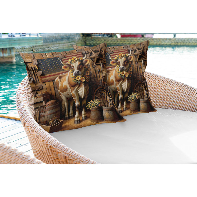 Coussin décoratif réversible en tissu, H 16 po x l 26 po, Rectangle