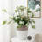 12'' H Textured Ceramic Vase, White Brown Beaded Decorative Table Vase