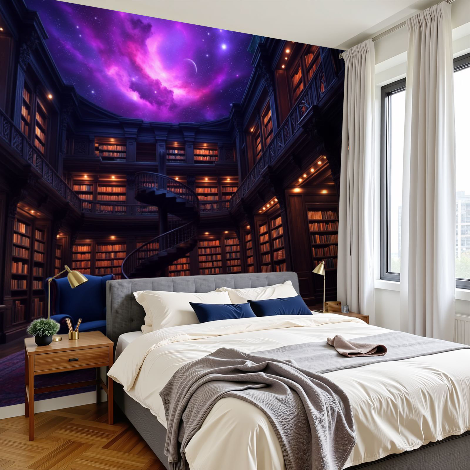 Red Barrel Studio Library Peel and Stick Wallpaper Mystical Library ...