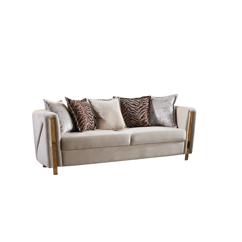 Canapé Nahri, Velours beige