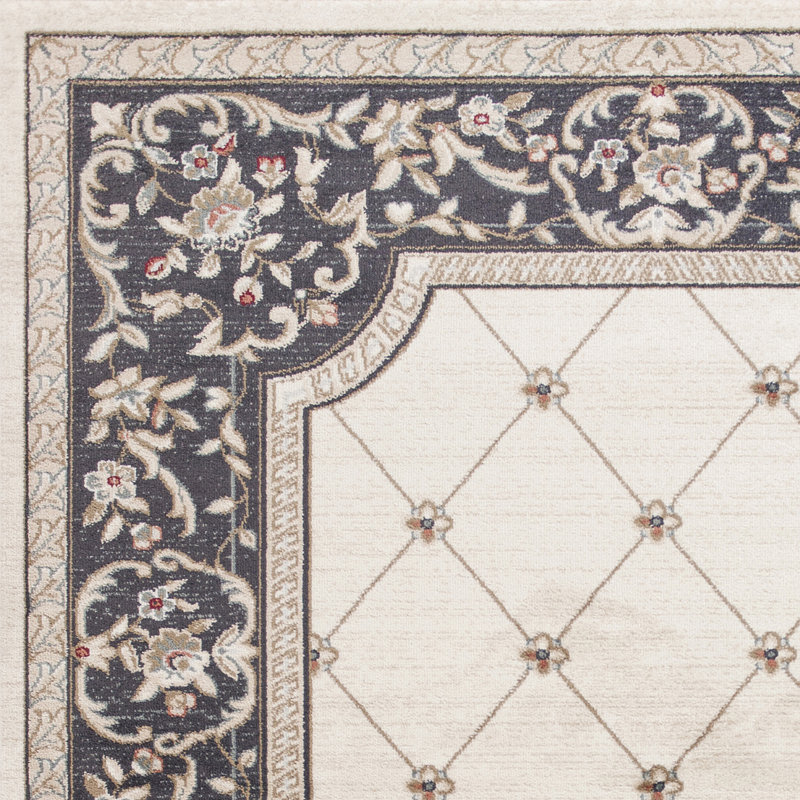 Vianney Oriental Area Rug, Rectangle 7'10" x 9'10", Ivory/Gray