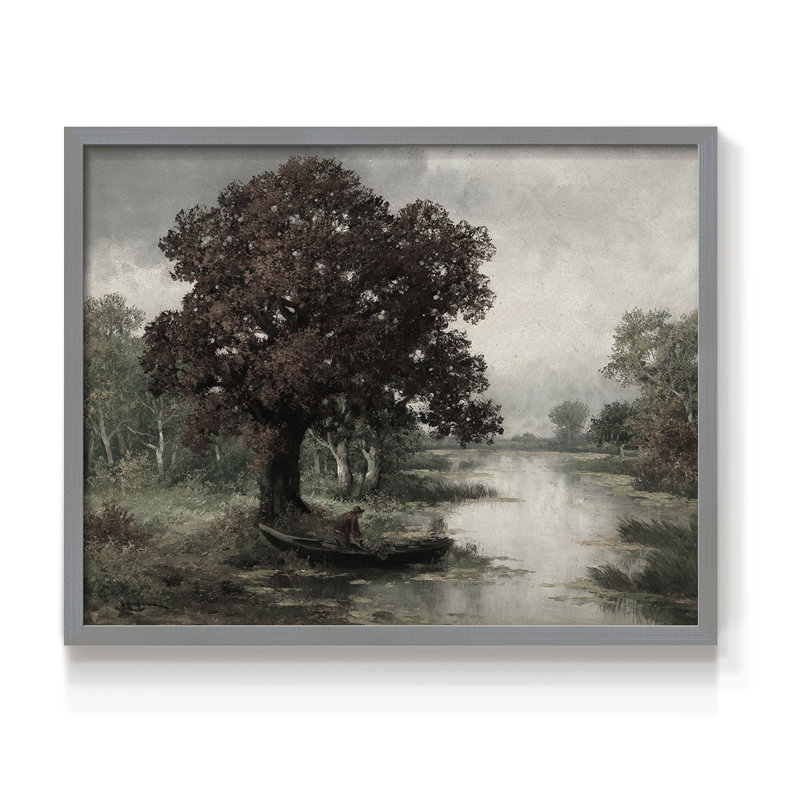 Paysages rétro-CECCI - reproduction encadrée, H 16 po x l 20 po, Gris