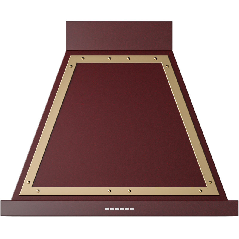 ILVE Nostalgie II Noblesse 30 in Range Hood, Burgundy Red/Brass