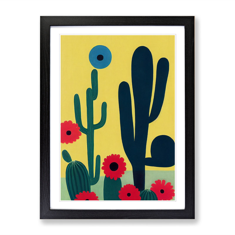Cactus Cacti Vol.3 Framed Print, 64cm H x 46cm W x 2cm D, Oak Framed