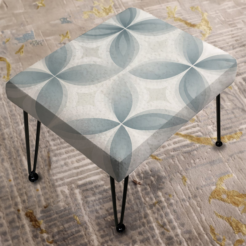 Soft Monochrome - Damask Rectangle Ottoman