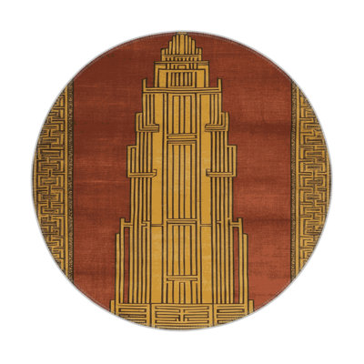 ArtDeco Brown Indoor and Outdoor Area Rug
