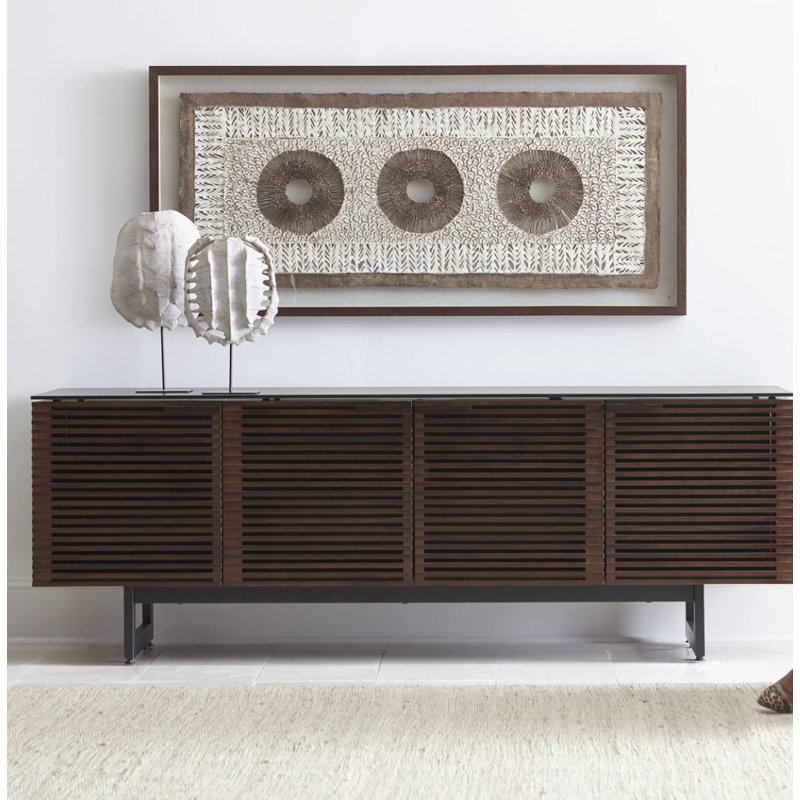 Corridor TV Stand for TVs up to 85", Natural Walnut