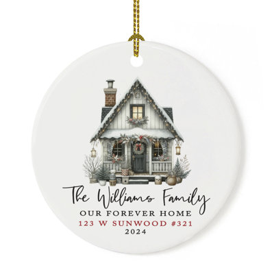 Custom Ceramic Our Forever Home Christmas Ornament 20XX Family First Home Decor