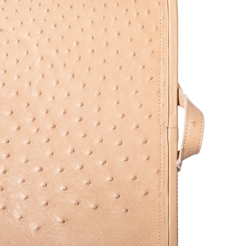 Ostrich Leather Inlay Tray, Cream
