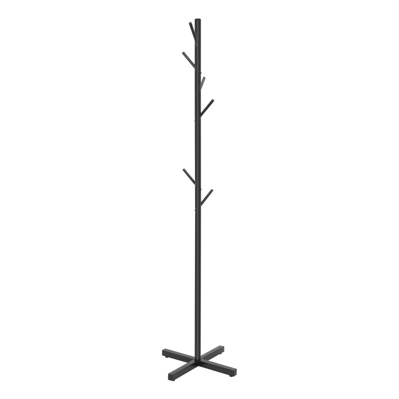 Dianthe Modern Free-standing Metal Coat Rack W/7 hooks, Black